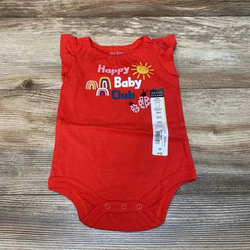 NEW Okie Dokie Happy Baby Club Bodysuit sz 3m Red 3m New