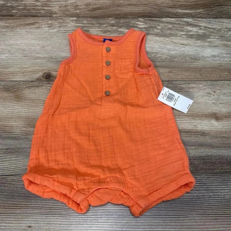 NEW Old Navy Tank Henley Romper sz 3-6m Orange 3-6m New