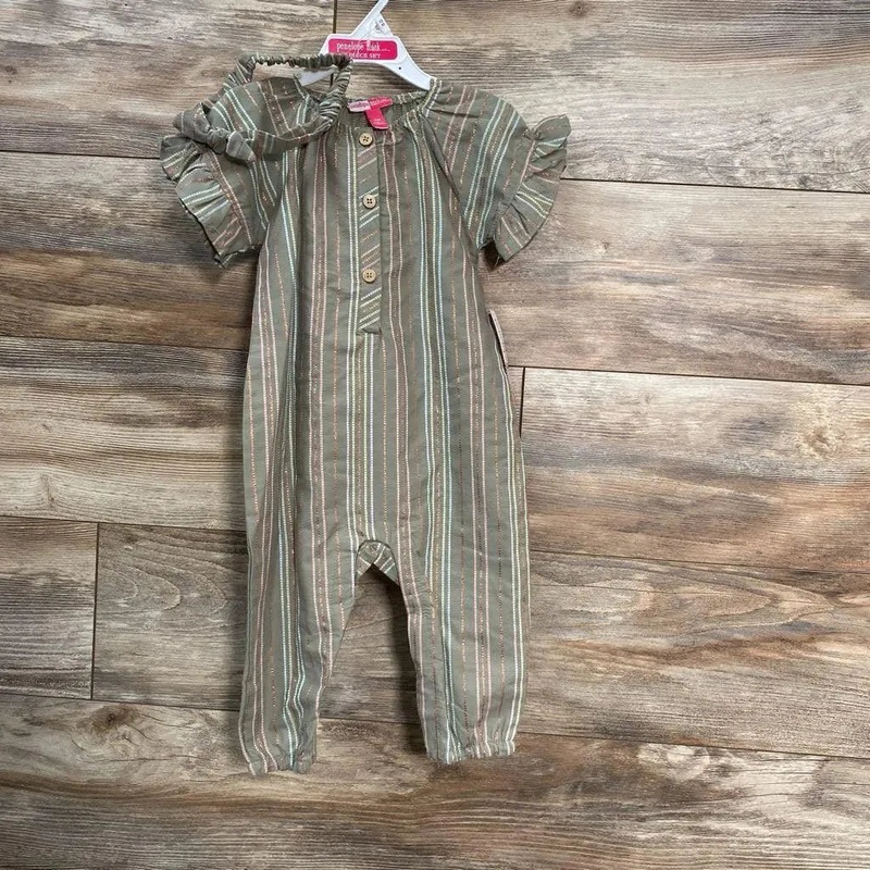 NEW Penelope Mack Henley Jumpsuit & Headband sz 12m Green 12m New