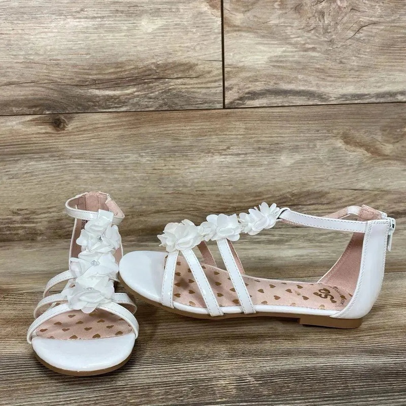 NEW SO Flower Applique Sandals sz 3Y White 3Y New