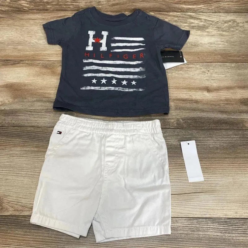 NEW Tommy Hilfiger Shirt & Shorts sz 6-9m Grey 6-9m New