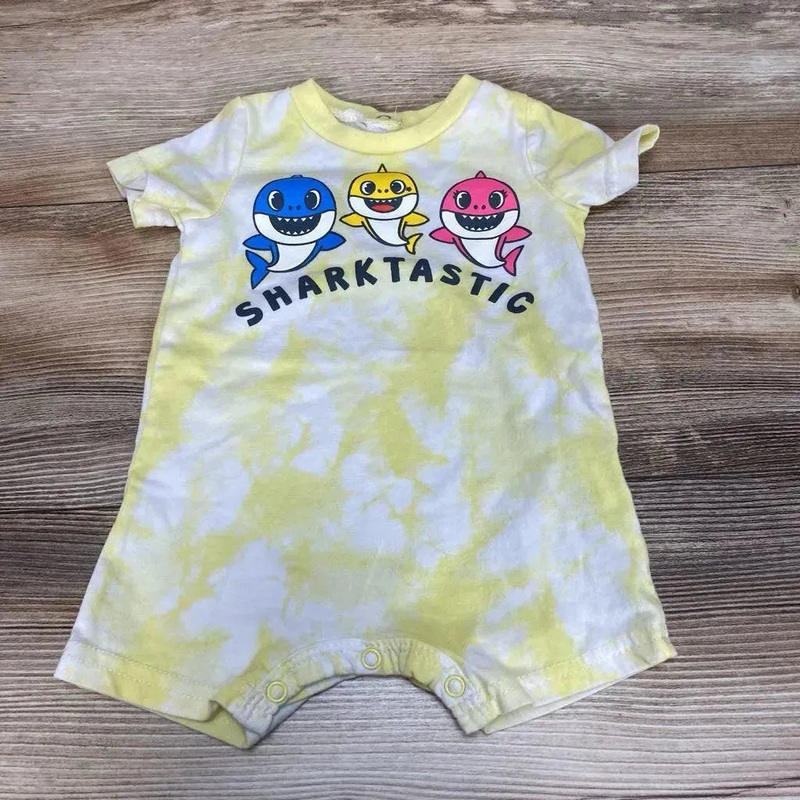 Nickelodeon Baby Shark Shortie Romper sz 3-6M Yellow 3-6m Used