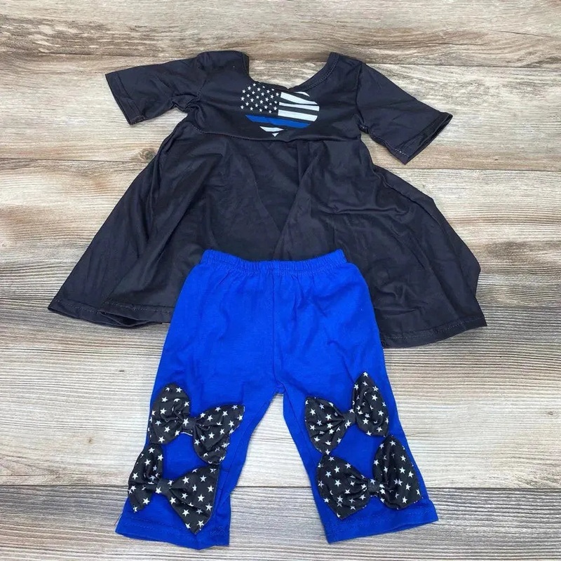 Sunflower Babies Thin Blue Line Love Dress & Legging Set sz 12m Black 12m Used