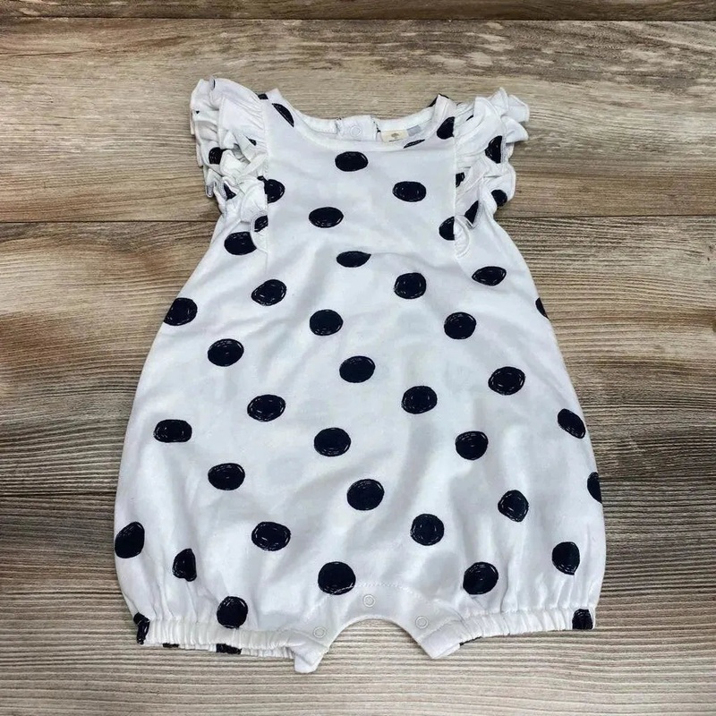Tucker + Tate Polka Dot Ruffle Shortie Romper sz 3m White 3m Used