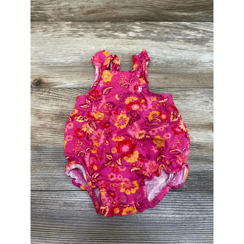 Carter’s Pink Floral Bubble Romper sz Newborn