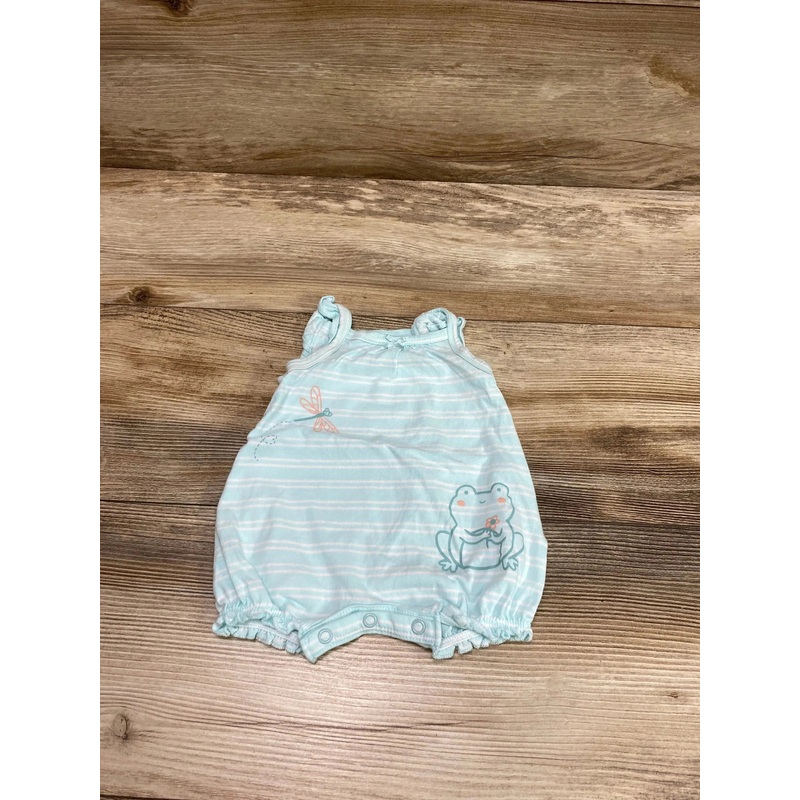 Carter’s Sleeveless Striped Shortie Romper Blue sz Newborn