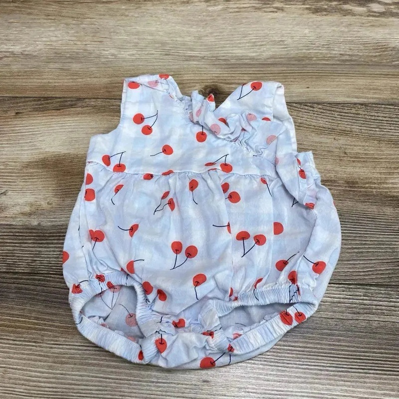 Cat & Jack Cherry Print Romper sz 0-3m Blue 0-3m Used