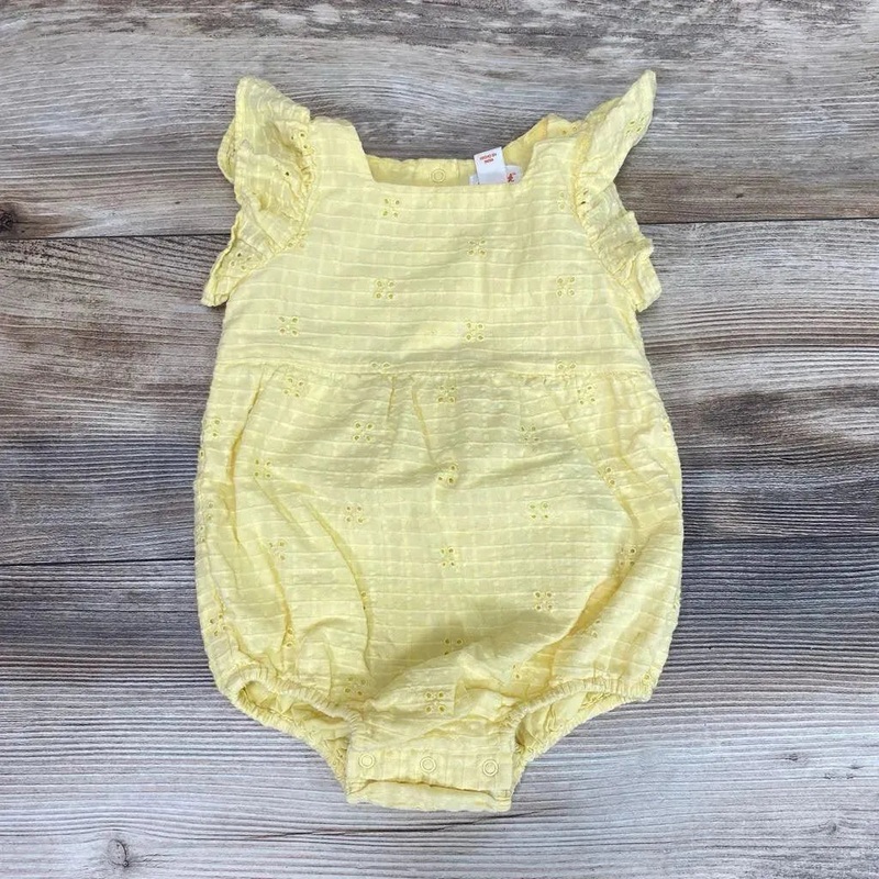 Cat & Jack Eyelet Romper sz 0-3m Yellow 0-3m Used