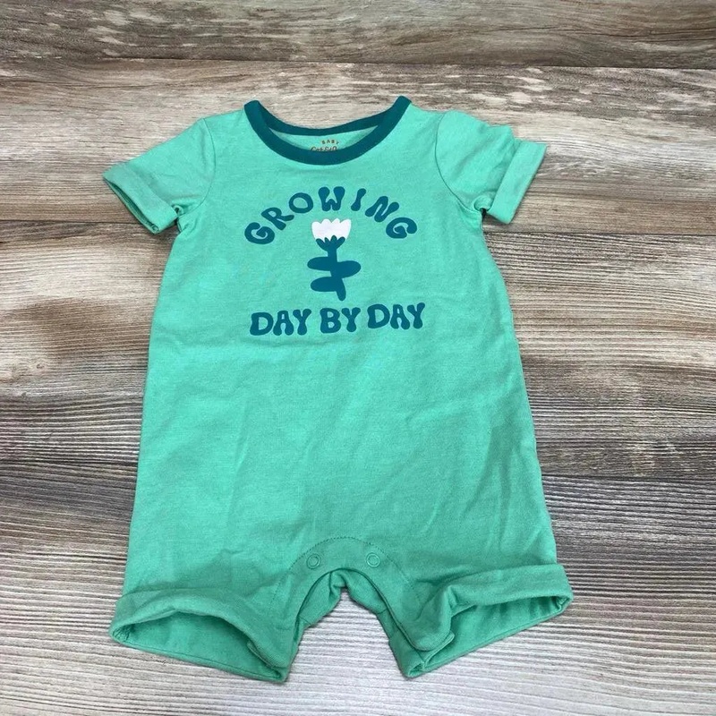 Cat & Jack Growing Day By Day Romper sz 6-9m Green 6-9m Used