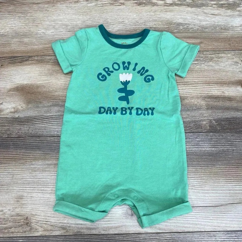 Cat & Jack Growing Day Shortie Romper sz 6-9m Green 6-9m Used