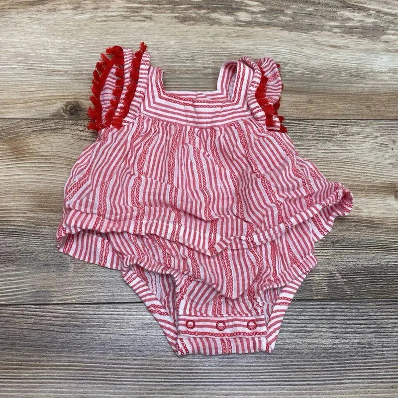 Cat & Jack Striped Bodysuit Dress sz NB Red NB Used