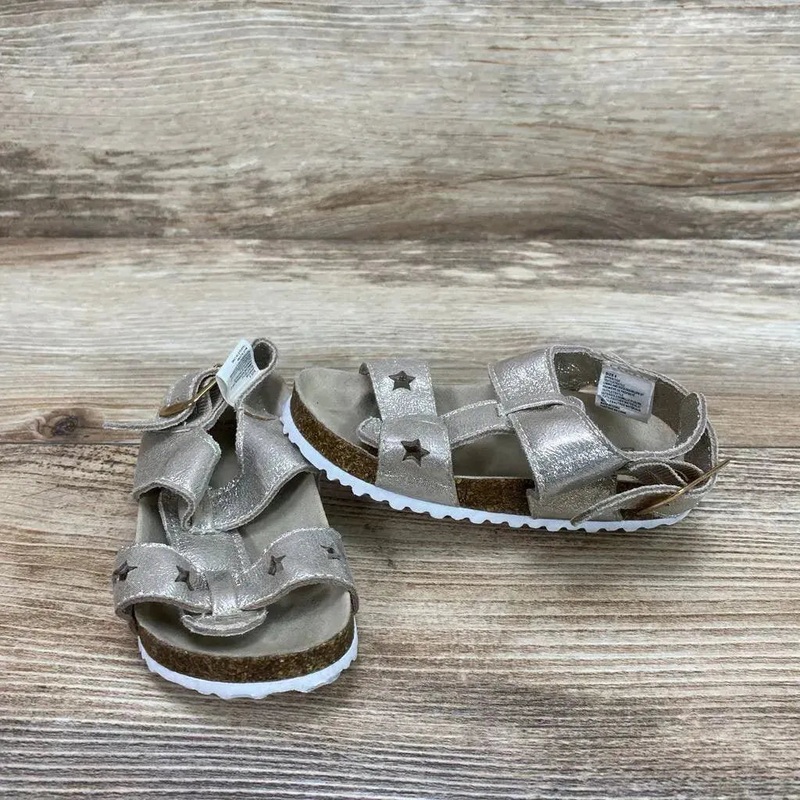 Gymboree Cork Star Buckle Sandals sz 6c Gold 6c Used