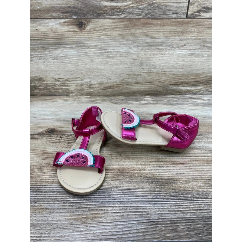 Gymboree Watermelon T-Strap Sandals Pink sz 6c