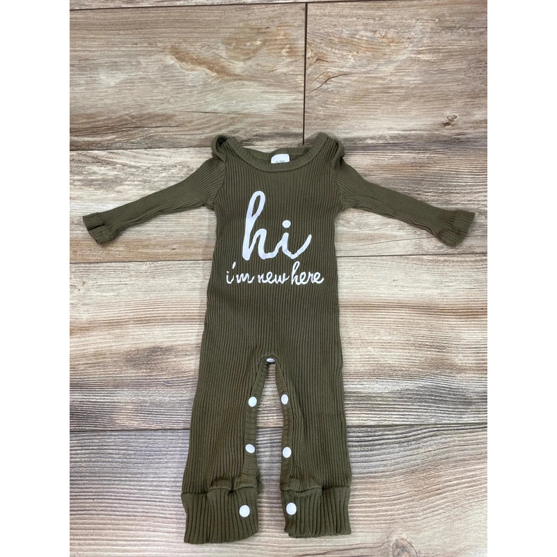 Hi I’m New Here Ribbed Coverall Green sz 0-3m