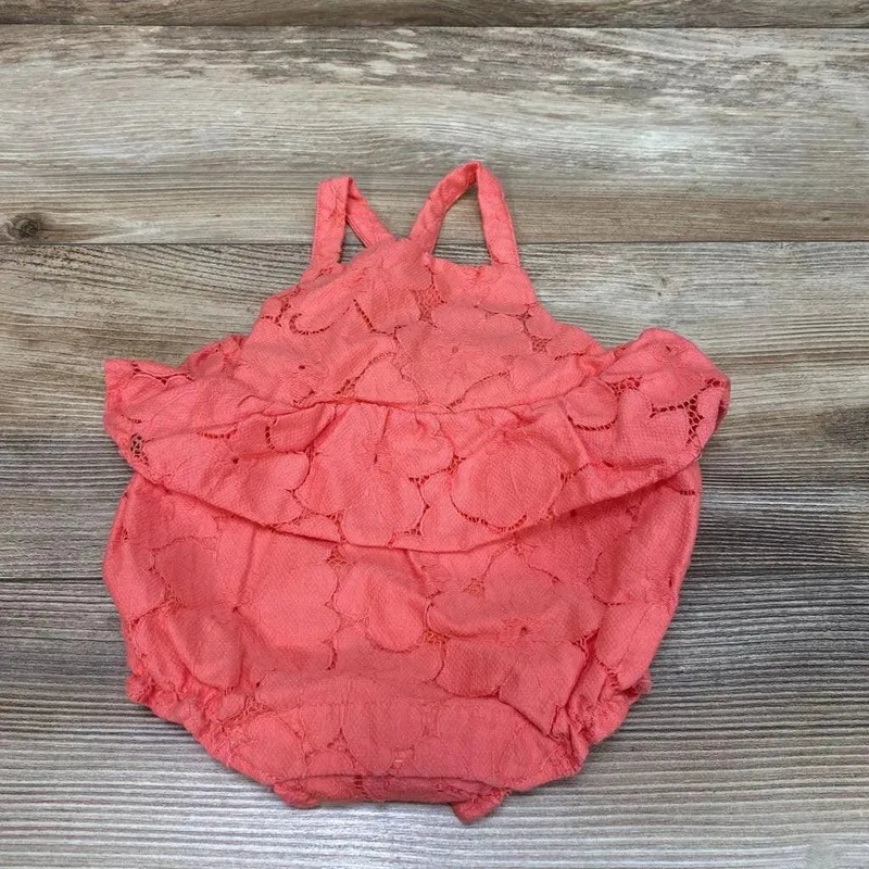 Janie & Jack Lace Peplum Romper sz 3-6m Pink 3-6m Used