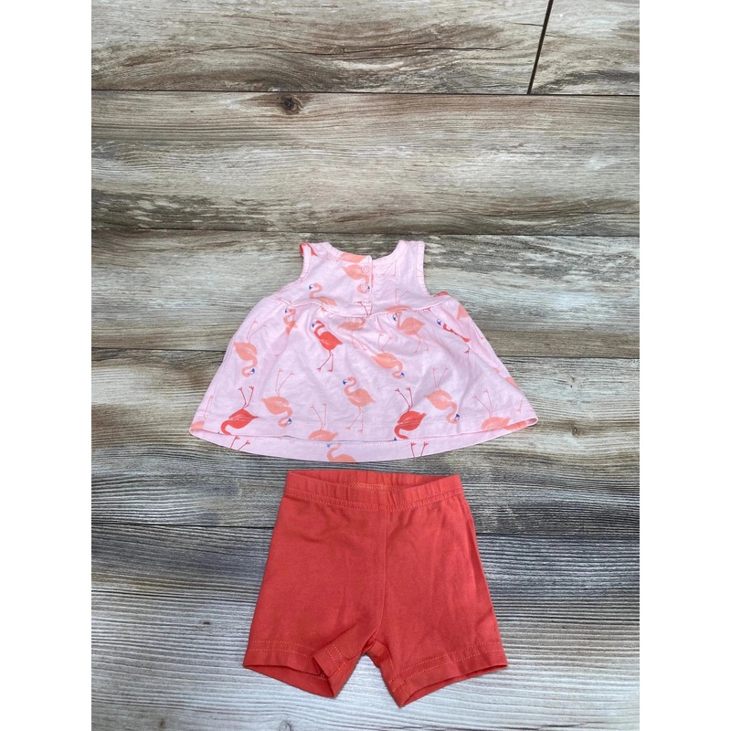 Just One You 2pc Flamingo Top & Shorts Pink sz 3m
