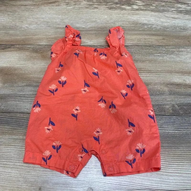 Just One You Floral Shortie Romper sz NB Red NB Used