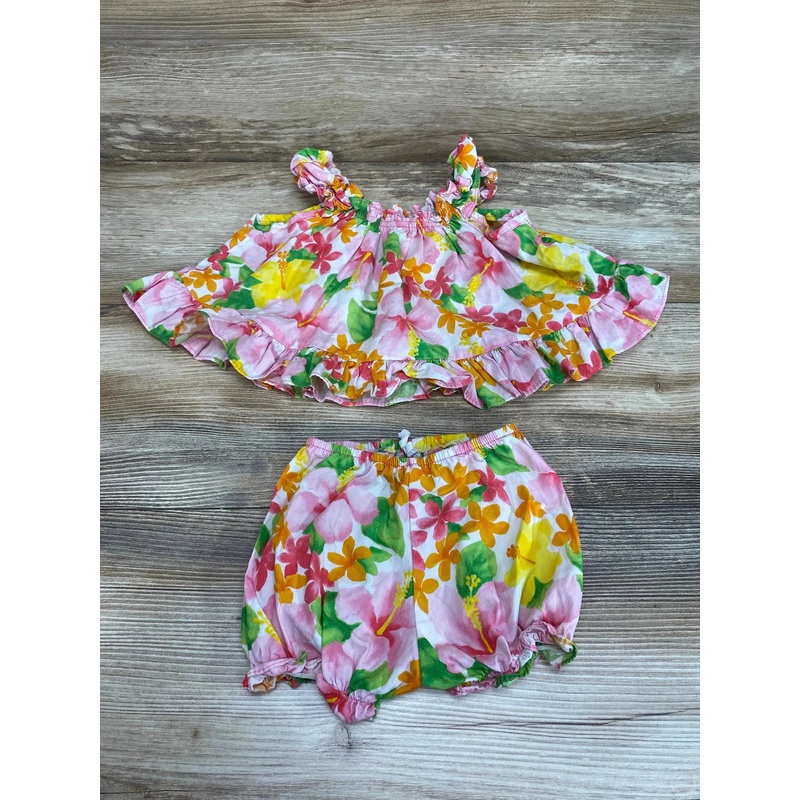 Lei Aloha 2pc Floral Top & Shorts Pink sz 6m