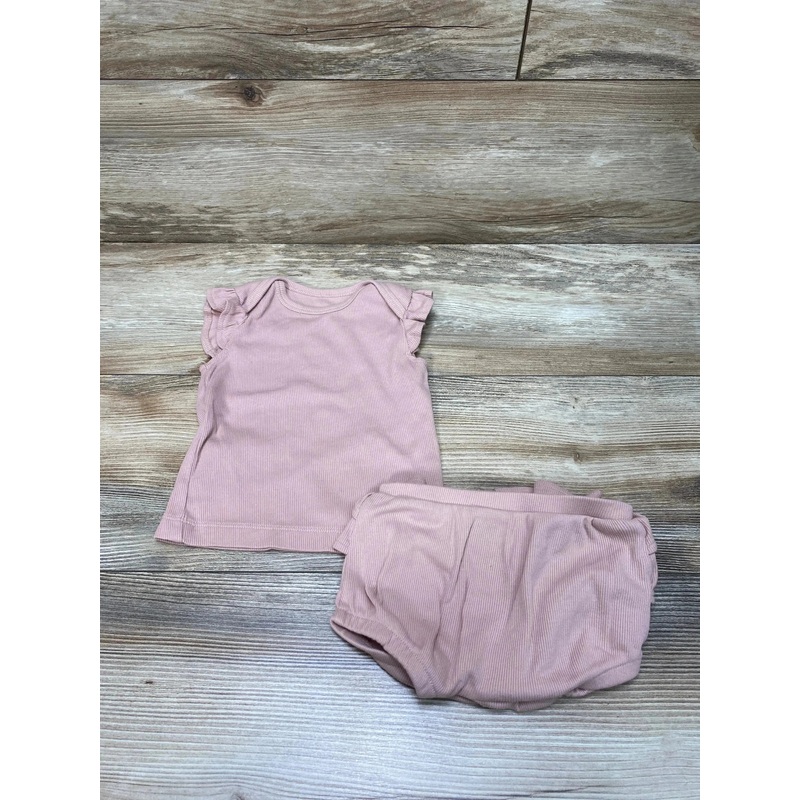 Little Planet 2pc Ribbed Shirt & Bloomers Pink sz 6m