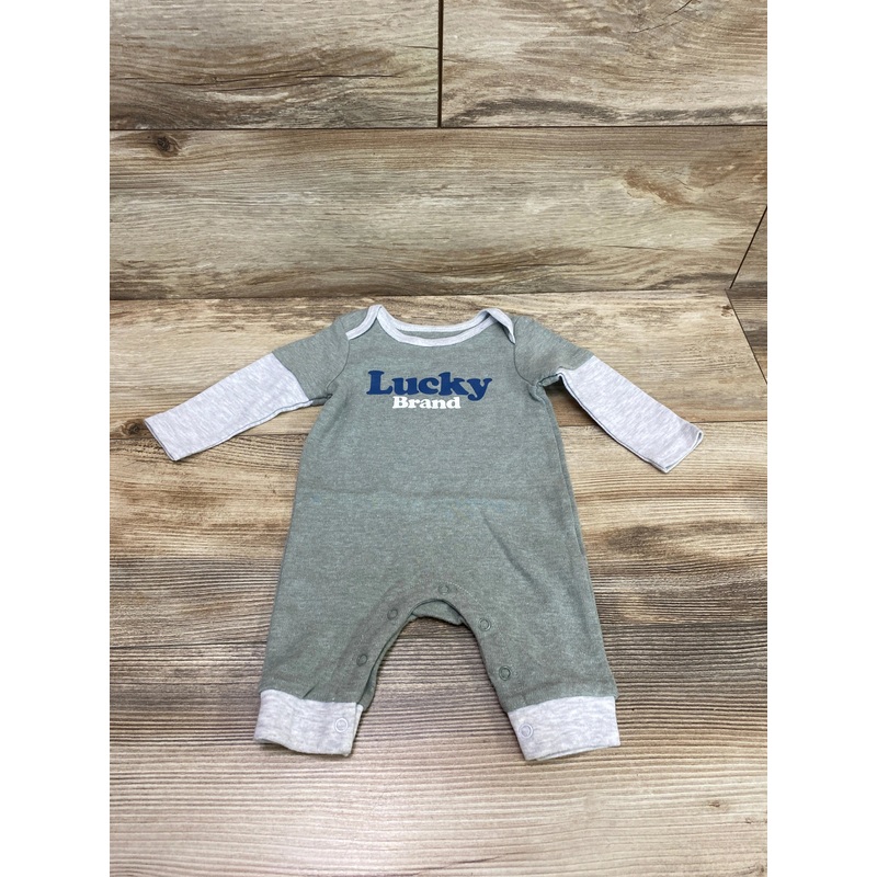 Lucky Brand Logo Coverall Green sz 0-3m