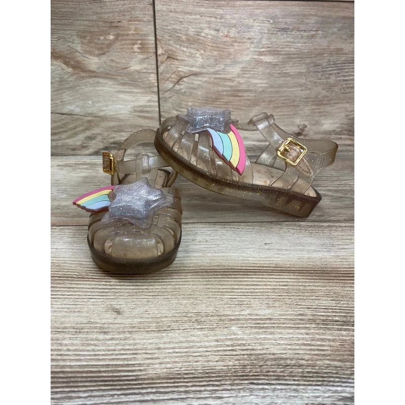 Mini Melissa Glitter Fisherman Jelly Sandals sz 8c