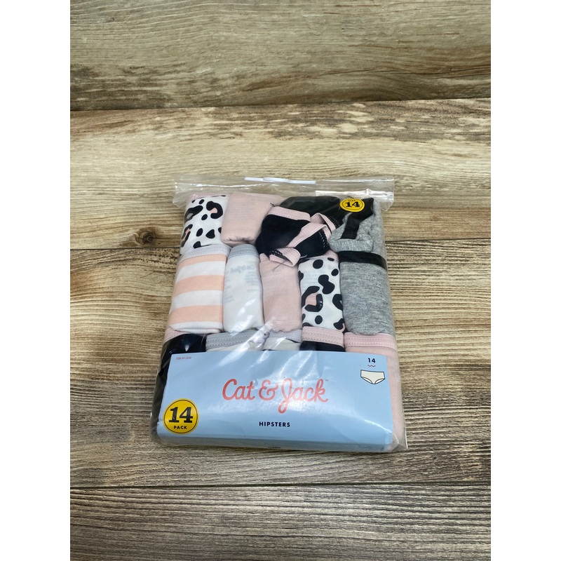 NEW Cat & Jack Girls’ 14pk Hipsters Black/Pink Sz 14