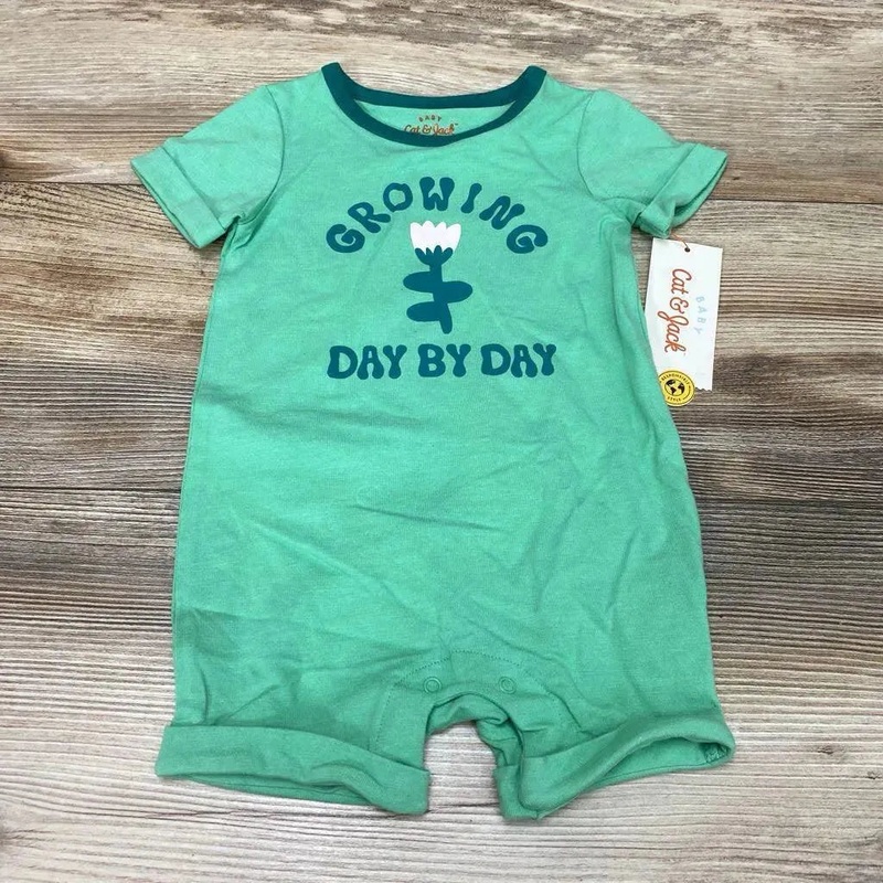 NEW Cat & Jack Growing Day By Day Romper sz 6-9m Green 6-9m New