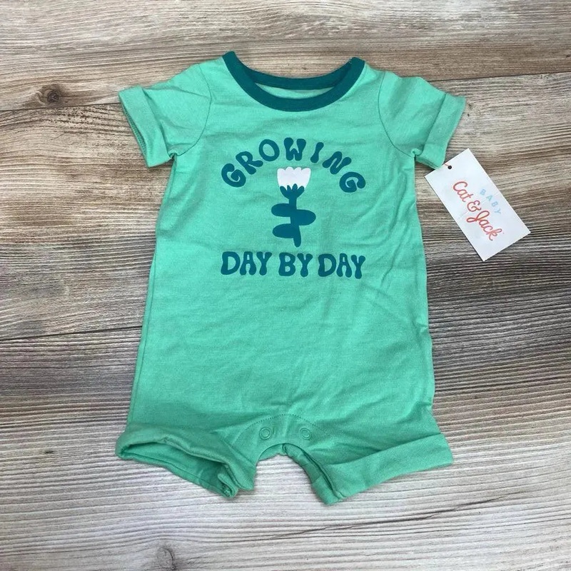 NEW Cat & Jack Growing Day By Day Romper sz NB Green NB New
