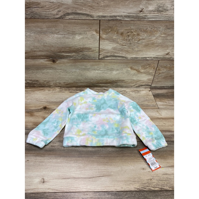 NEW Cat & Jack Tie-Dye Fleece Sweatshirt Green sz 3T