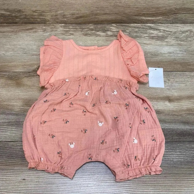 NEW Disney Baby Floral Minnie Mouse Shortie Romper sz 3-6m Pink 3-6m New