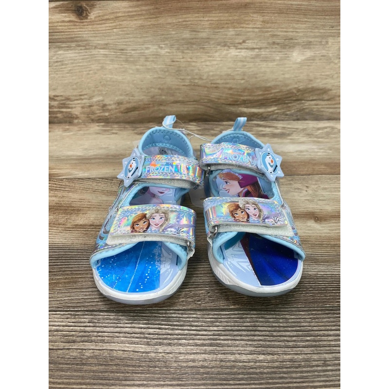 NEW Disney Frozen Adventure Ankle Strap Light Up Sandals Blue sz 11c