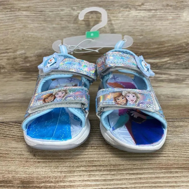 NEW Disney Frozen Adventure Ankle Strap Light Up Sandals sz 8c Blue 8c New