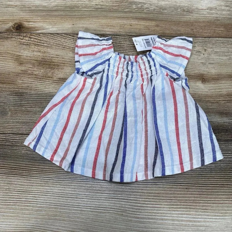 NEW Gap Kids Striped Linen Top sz 0-3m White 0-3m New