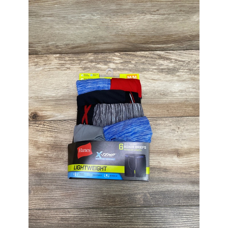 NEW Hanes Boys’ X-Temp Boxer Briefs 6Pk Lightweight Sz 10-12