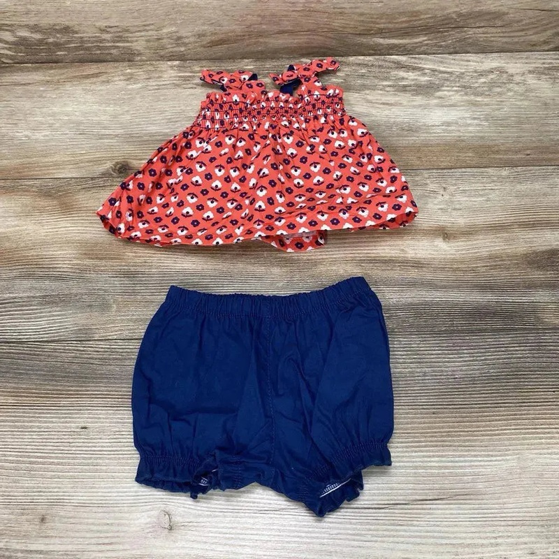 NEW Just One You 2pc Floral Smocked Top & Shorts sz 3m Red 3m New