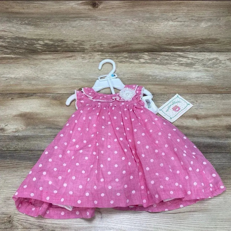 NEW Marmellata 2pc Polka Dot Dress & Bloomers sz 6-9m Pink 6-9m New