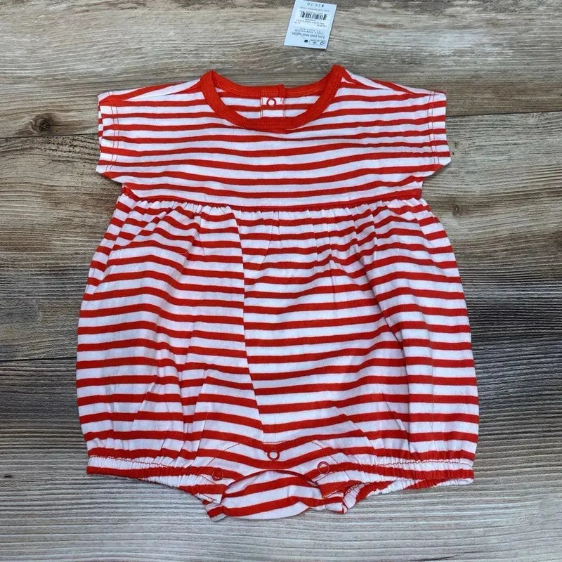 NEW Primary Striped Romper sz 0-3m Red 0-3 New