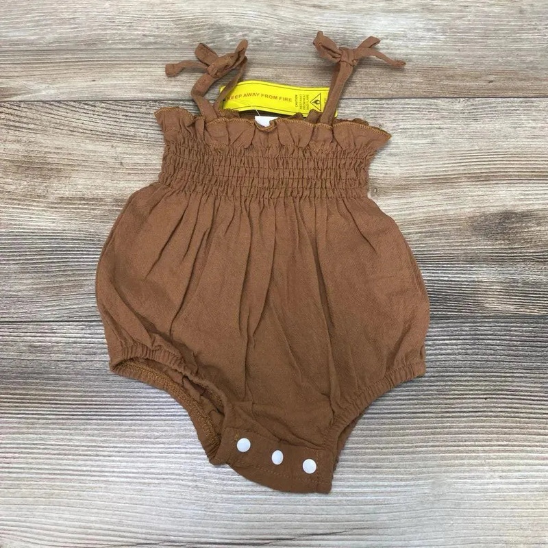 NEW Shein Smocked Romper sz 1-3m Brown 1-3m New