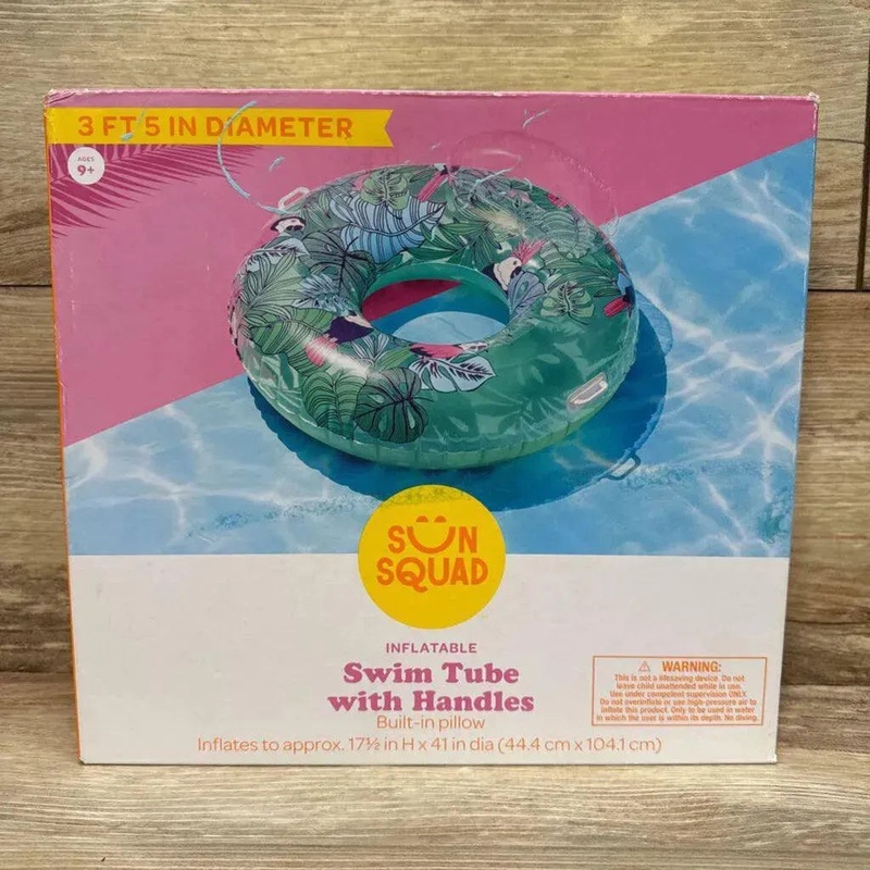 NEW Sun Squad Swim Tube with Handles Rainforest Green 41″ New