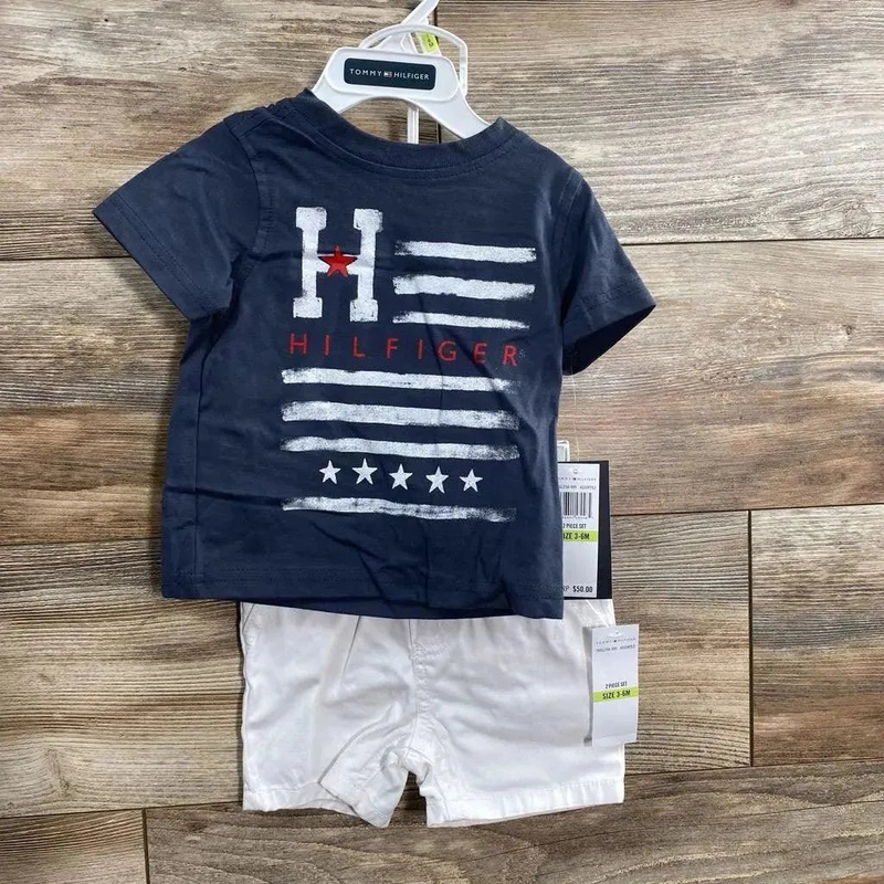 NEW Tommy Hilfiger Shirt & Shorts sz 3-6m Grey 3-6m New