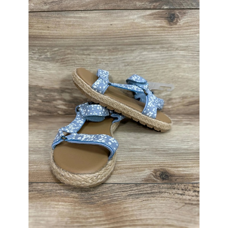 NWOT OshKosh Chambray Floral Espadrille Sandals Blue sz 10c