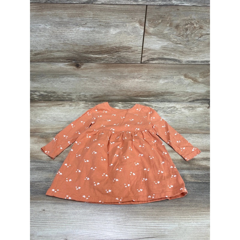 Old Navy Heart Print Dress Orange sz 18-24m