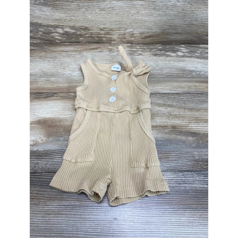 Ribbed Tank Romper Beige sz 6-12m