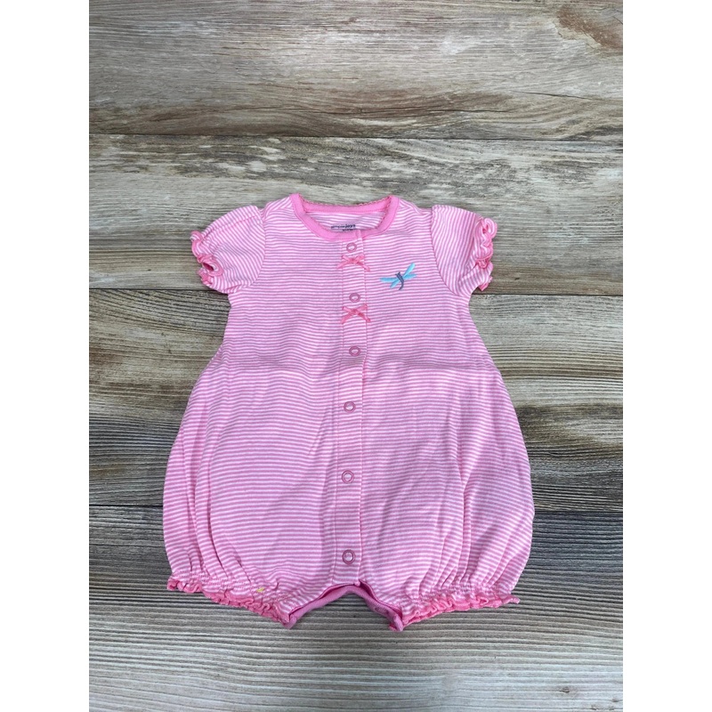 Simple Joys Striped Shortie Romper Pink sz 0-3m