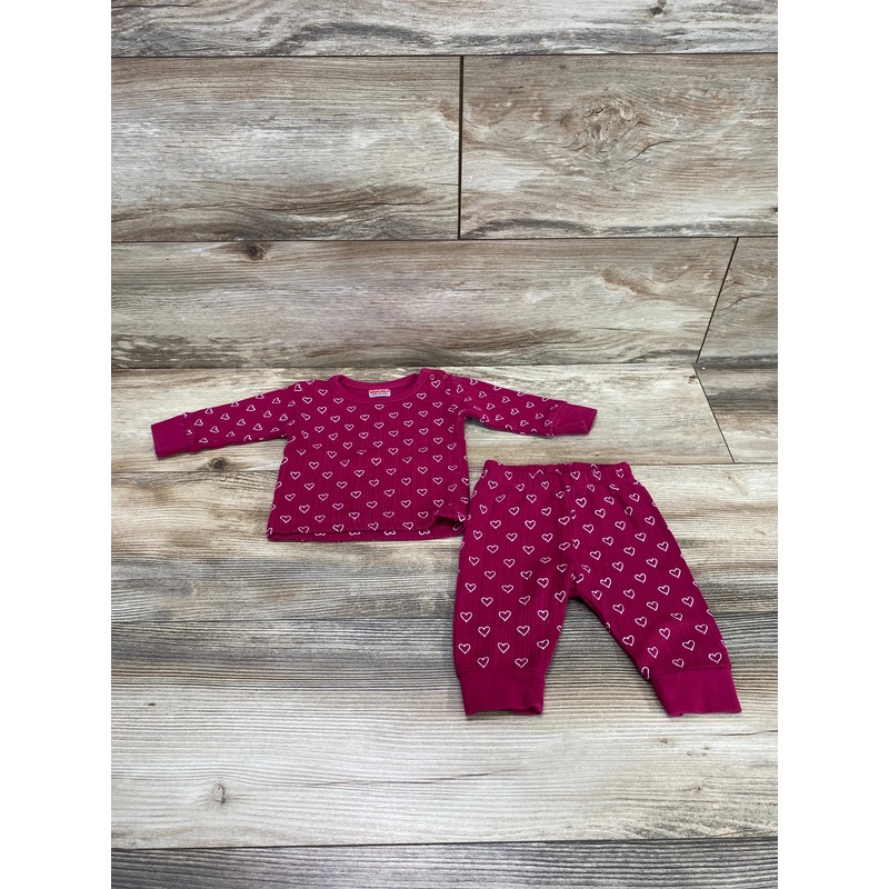 Babyhug 2pc Heart Print Shirt & Pants Pink sz 0-3m
