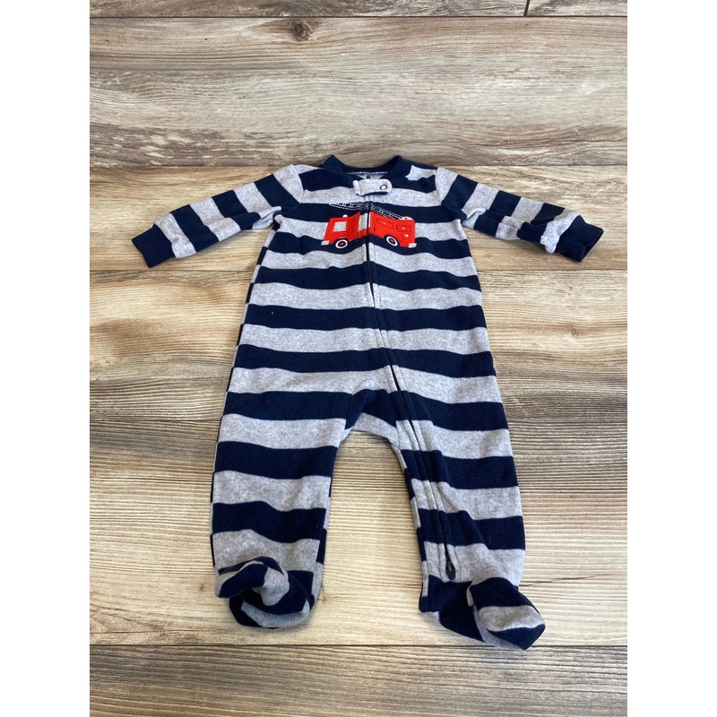 Carter’s Firetruck Striped Blanket Sleeper Navy  sz 6m