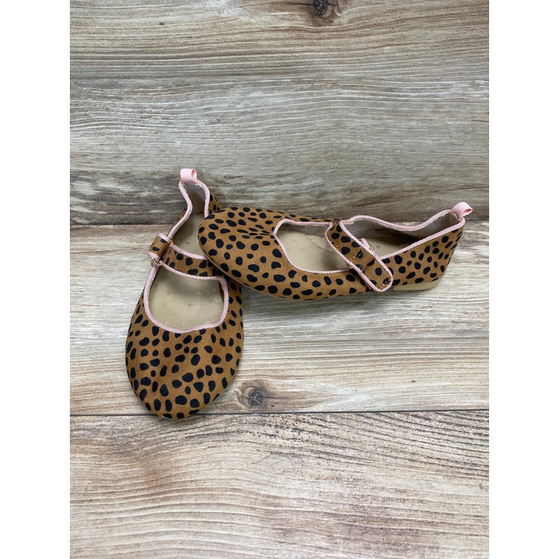 Cat & Jack Addy Ballet Flats Leopard Print Brown Sz 11c