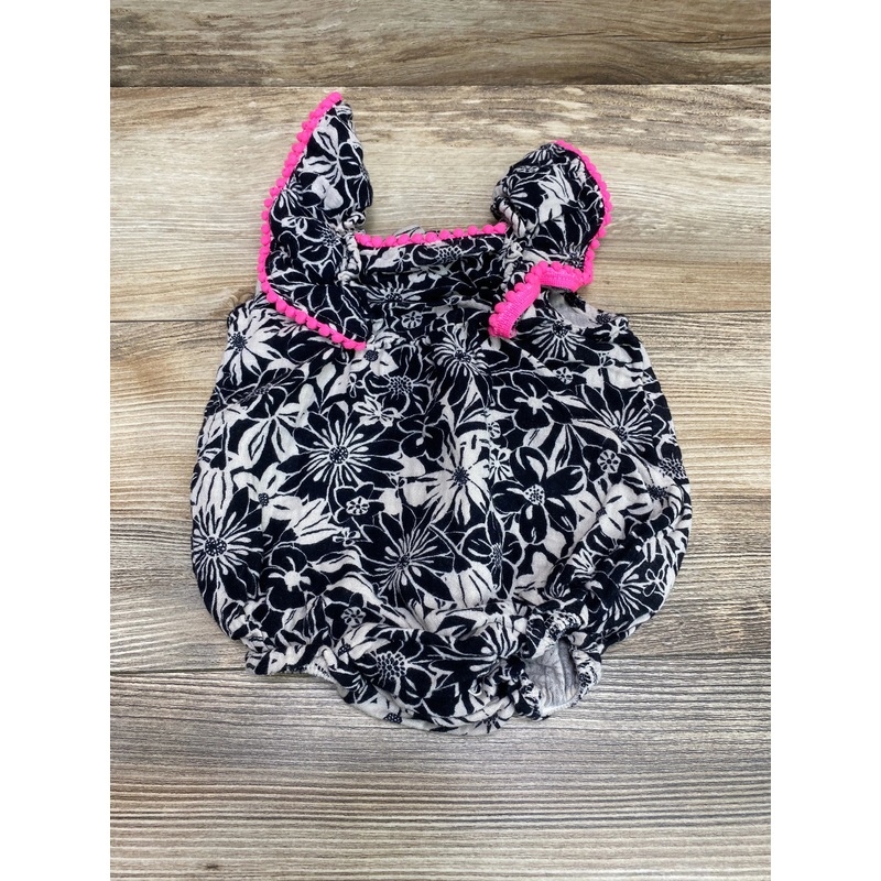 Cat & Jack Floral Bubble Romper Black sz 18m