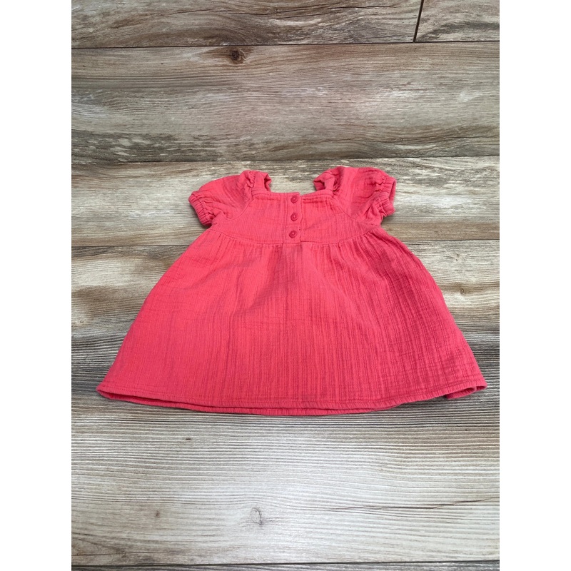 Cat & Jack Henley Puff Sleeve Dress Pink sz 18m