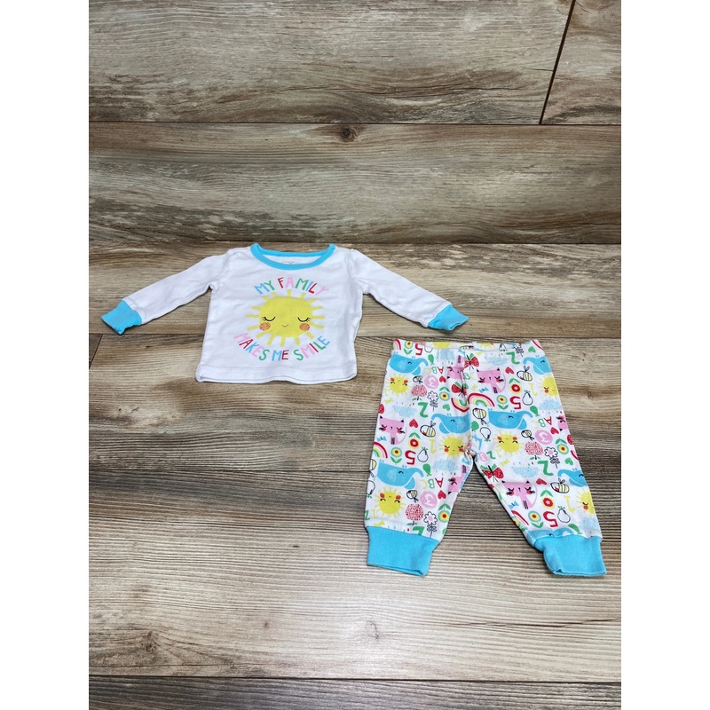 Children’s Place 2pc My Family Makes Me Smile Pajama Set White sz 0-3m